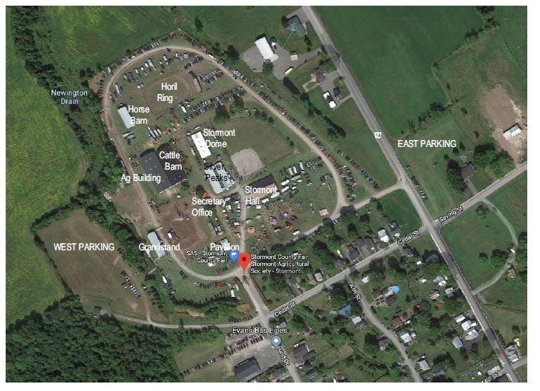 Map of Fairgrounds with facilities labelled